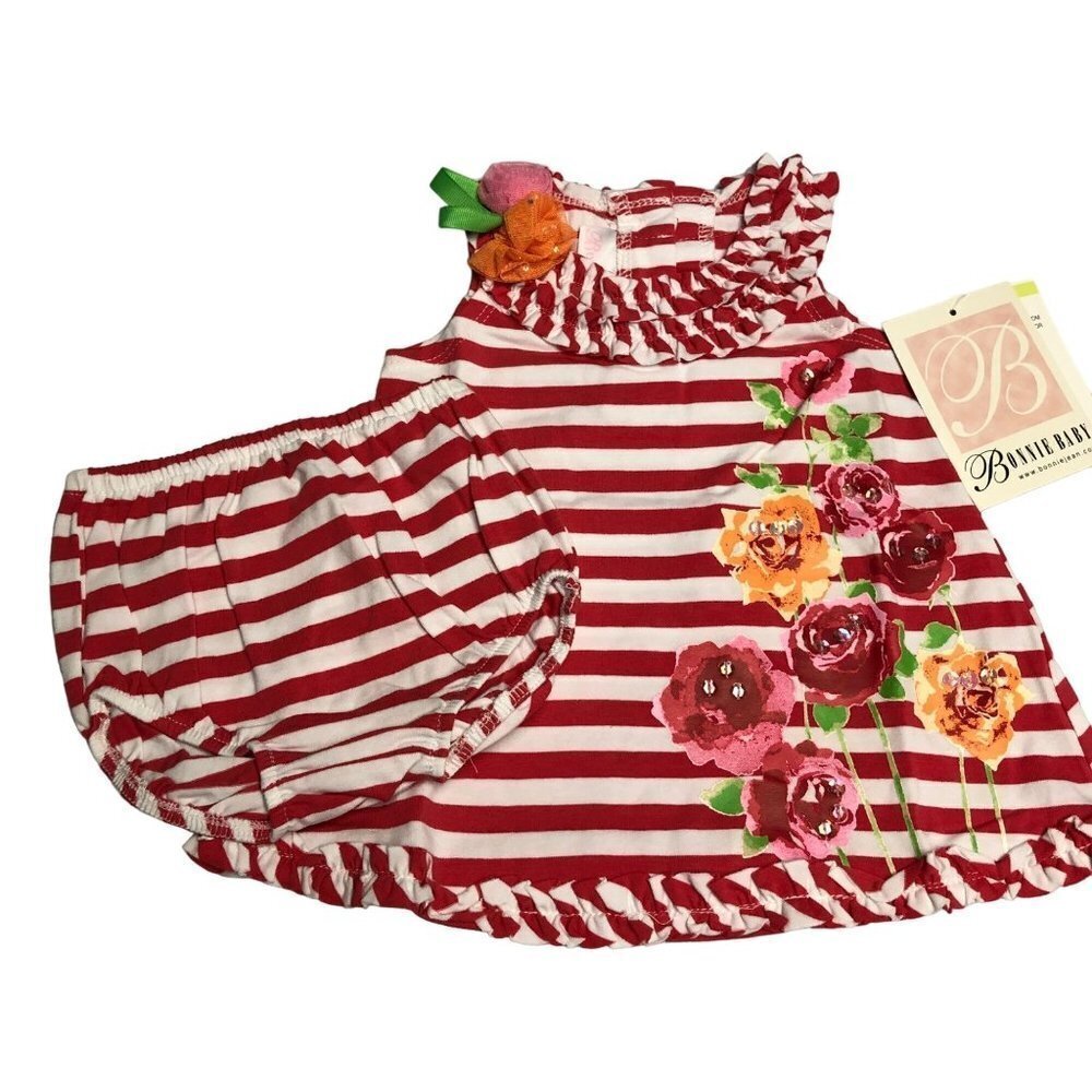 BONNIE BABY GIRL TWO PIECES SET DRESS OUTFIT 3-6  NEW WITH‎ TAG